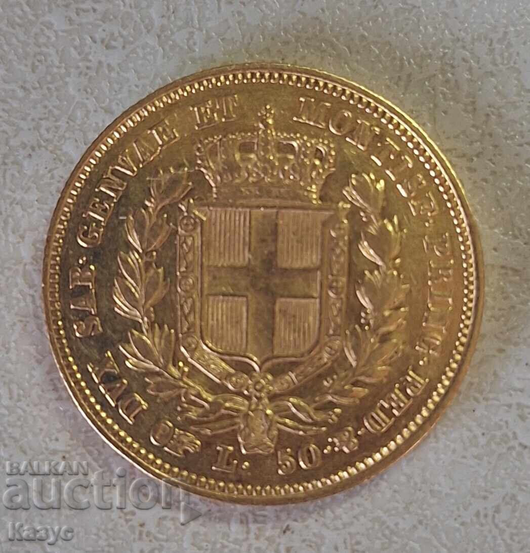 Χρυσό νόμισμα 50 λιρέτες Σαρδηνίας-1836 - 5