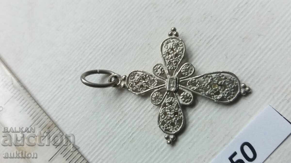 CRUCE DE ARGINT - EXECUȚIE ELEGANTĂ - FILIGRAN - 6 CRUCE DE ARGINT - EXECUȚIE ELEGANTĂ - FILIGRAN - 6