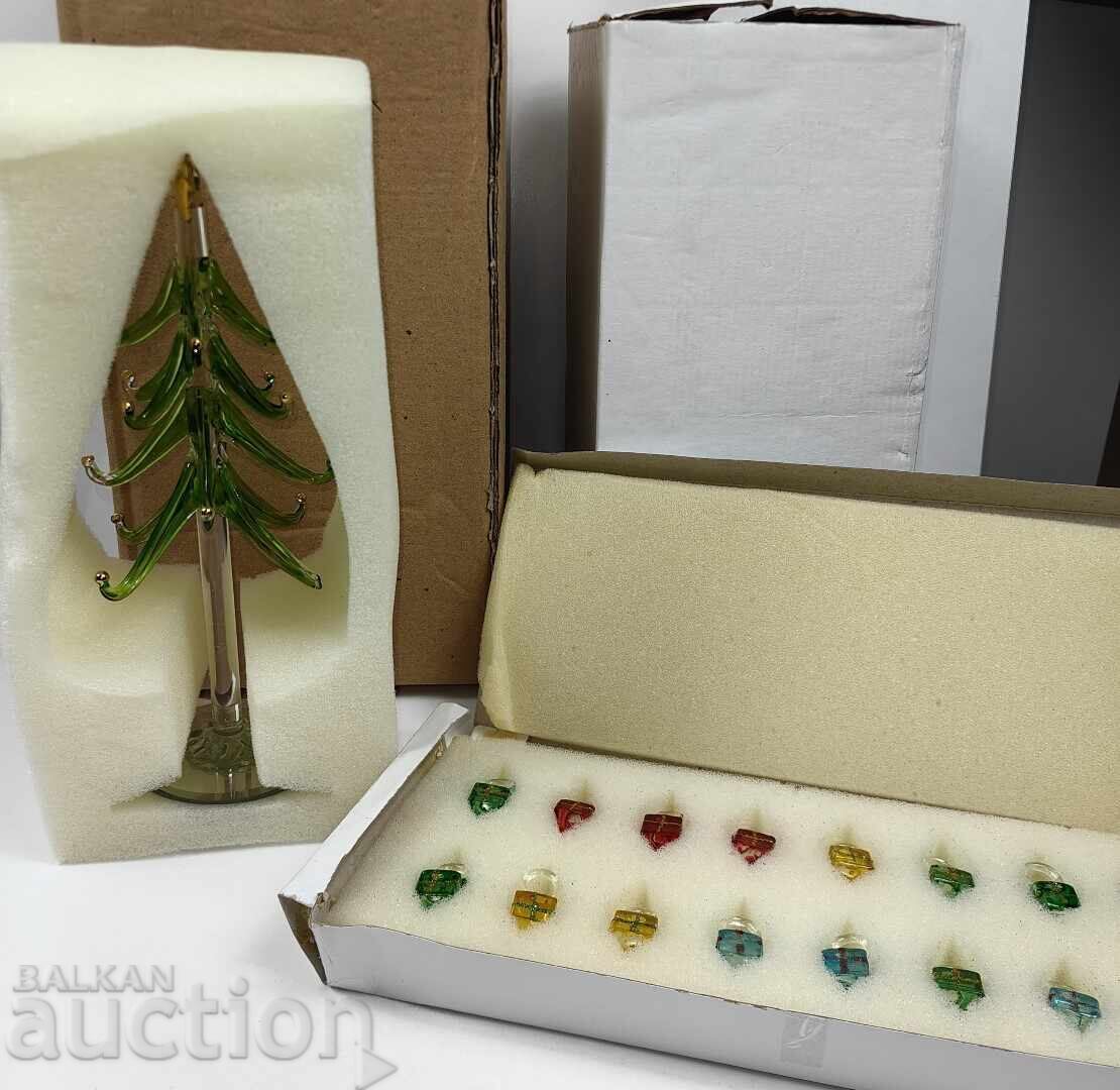BRAD DE CRĂCIUN DIN STICLĂ CU ORNAMENTE PENDULARE DECORAȚIUNE DE CRĂCIUN NOTĂ - 6