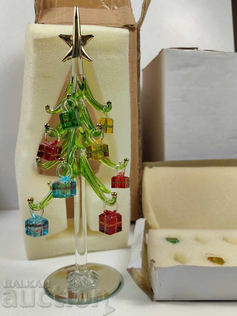 BRAD DE CRĂCIUN DIN STICLĂ CU ORNAMENTE PENDULARE DECORAȚIUNE DE CRĂCIUN NOTĂ - 7