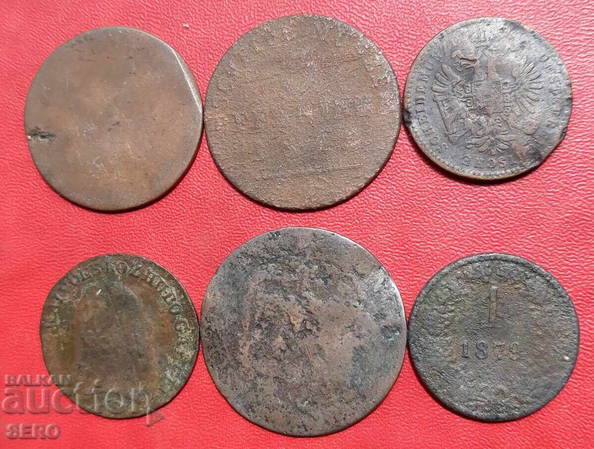 Mixed lot of 6 old coins in poor condition with price € 1.01 | 1.98 BGN