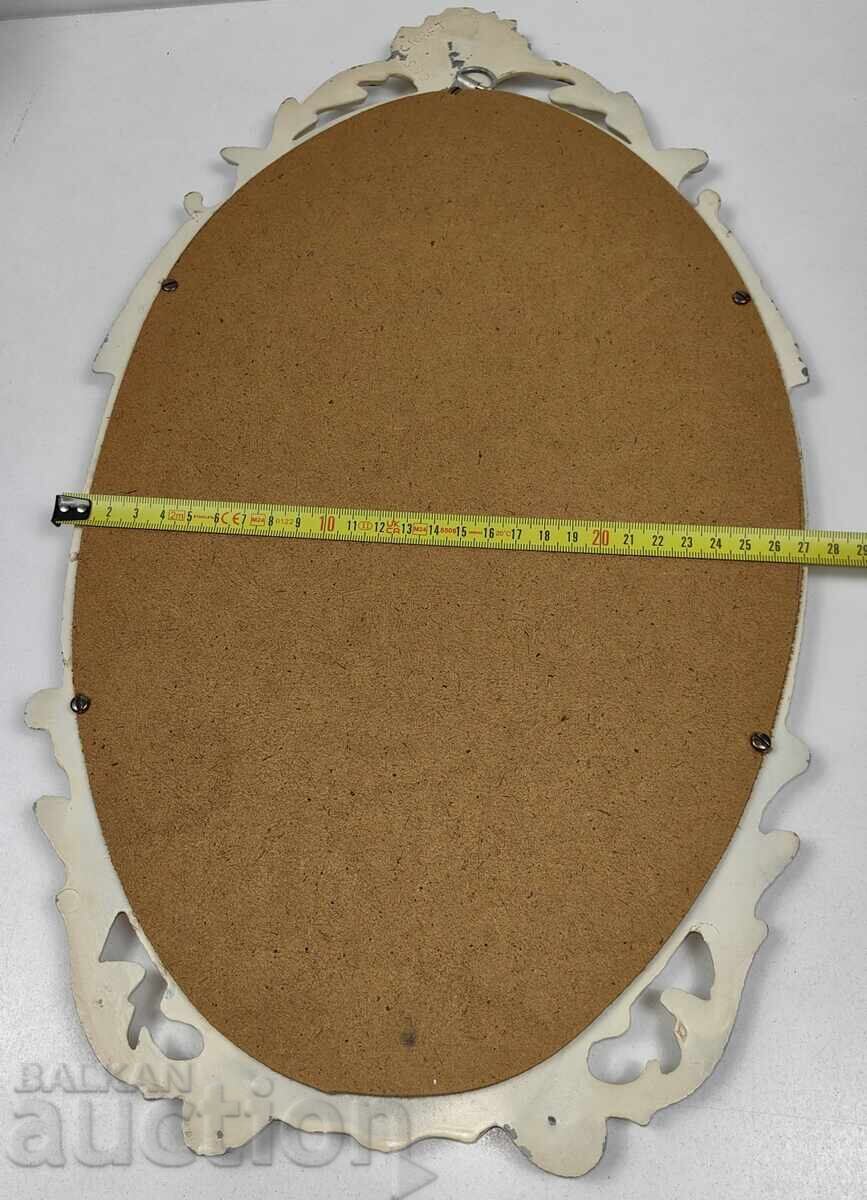 OGLINDĂ VECHE CU RAMĂ METALICĂ - 7