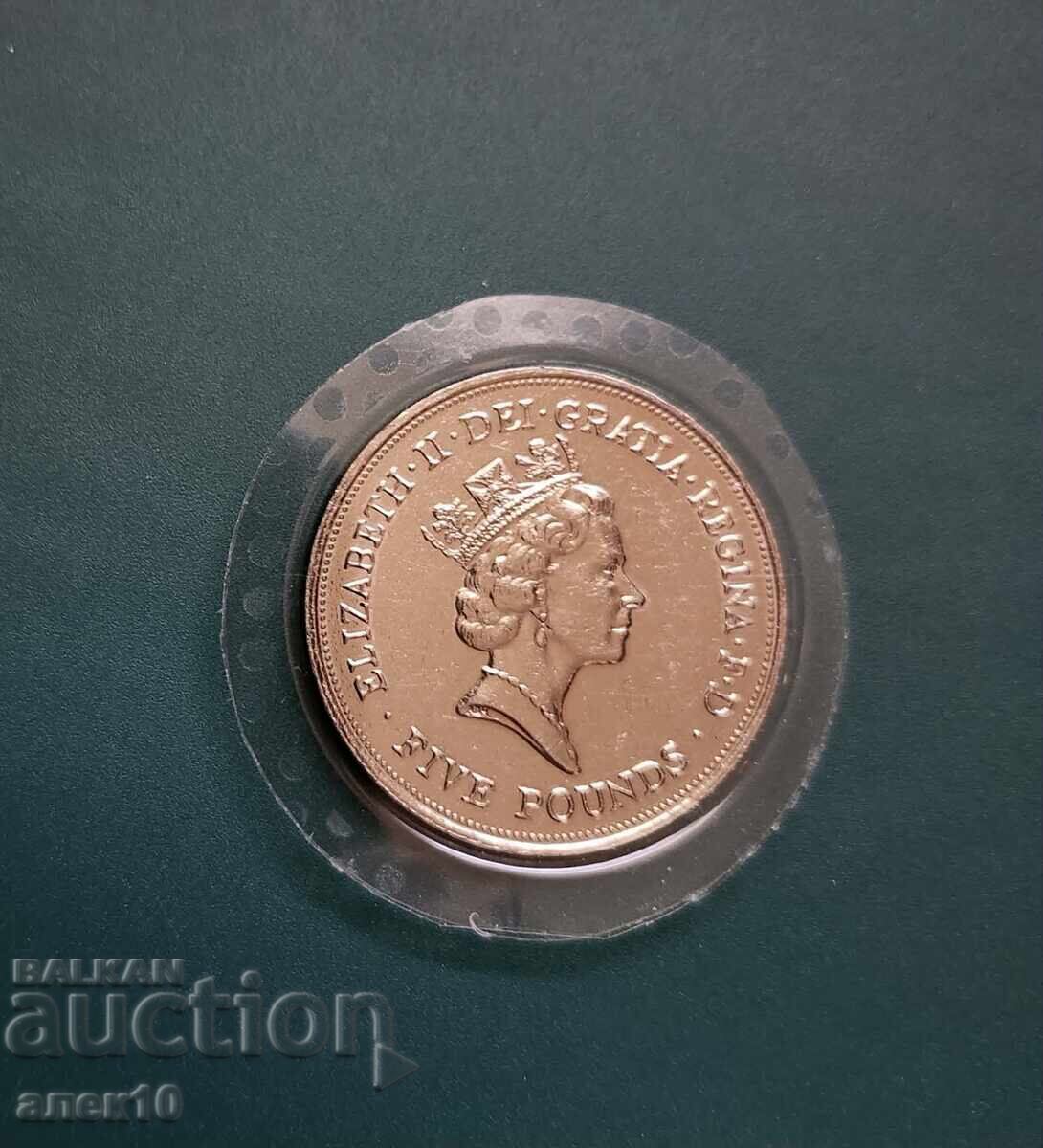 United Kingdom 5 Pounds 1990 with price € 9.50 | 18.58 BGN United Kingdom 5 Pounds 1990 with price € 9.50 | 18.58 BGN