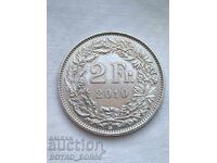 Monedă UNC 2 Franci Elvețieni 2010 Elveția