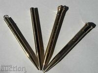1EUR!! 4 gold pencils/pens England 1930s 9k and 14k gold