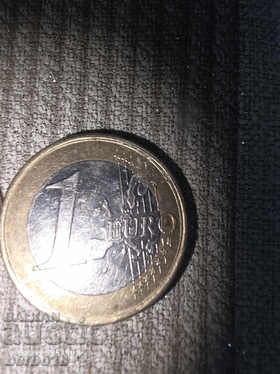 Monedă euro de 1 euro bătută cu matriță ruptă cu preț € 1300.00 | 2542.59 BGN