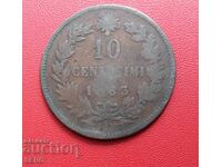 Италия-10 цента 1863