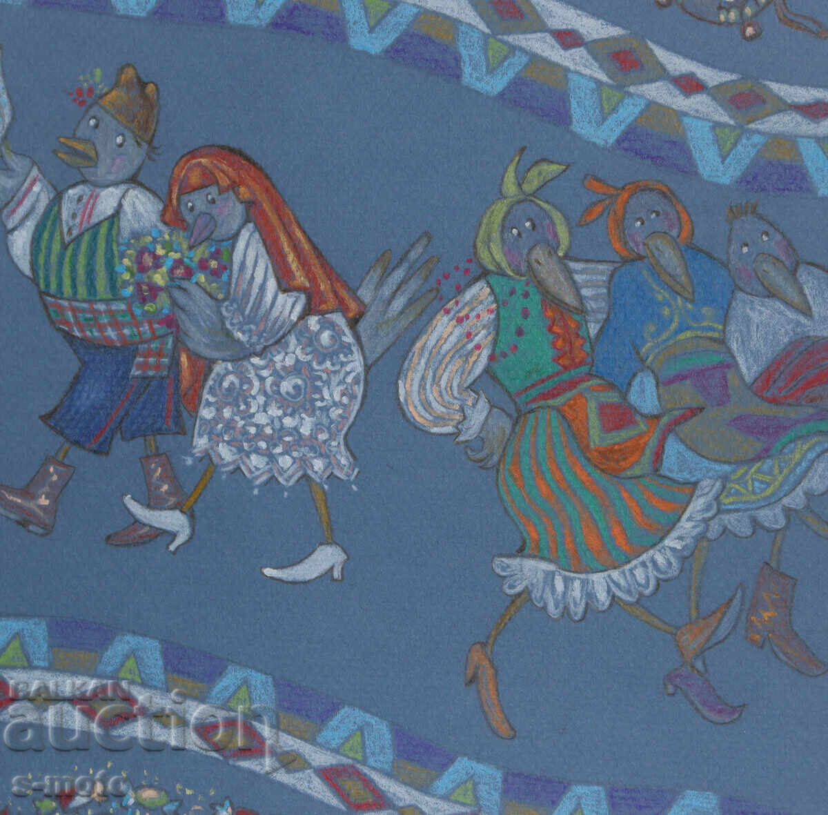 Desen pastel ilustrație Povești populare bulgare - 5 Desen pastel ilustrație Povești populare bulgare - 5