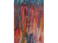 Watercolor painting abstract landscape