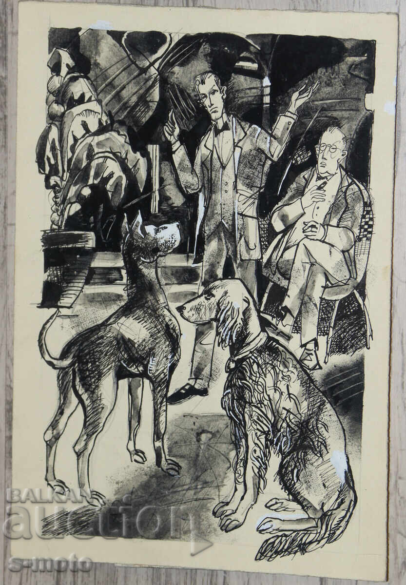 Ilia Goshev tablou tuș / tempera ilustrație cu preț € 80.00 | 156.47 BGN Ilia Goshev tablou tuș / tempera ilustrație cu preț € 80.00 | 156.47 BGN