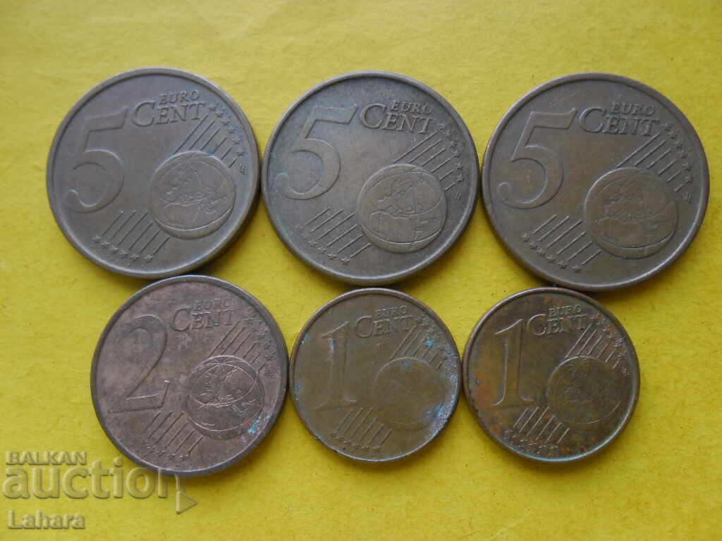 1, 2, 5 λεπτά του ευρώ 2002 Πορτογαλία
