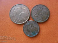 1, 2 și 5 eurocenți 2009 Italia