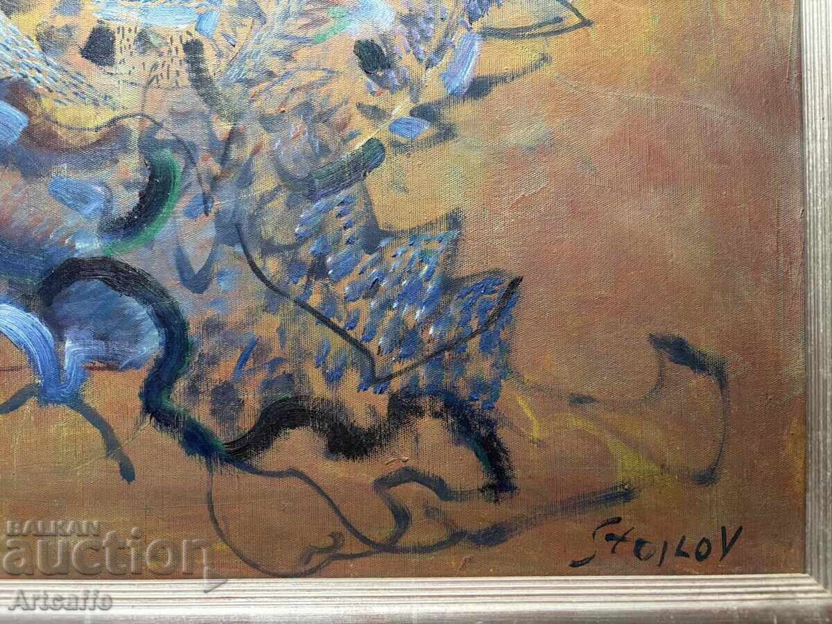 Delivery of Prof. Stoimen Stoilov - oil on canvas, signed, 90s