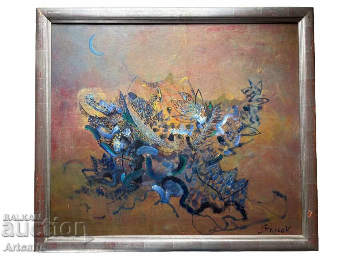 Prof. Stoimen Stoilov - oil on canvas, signed, 90s