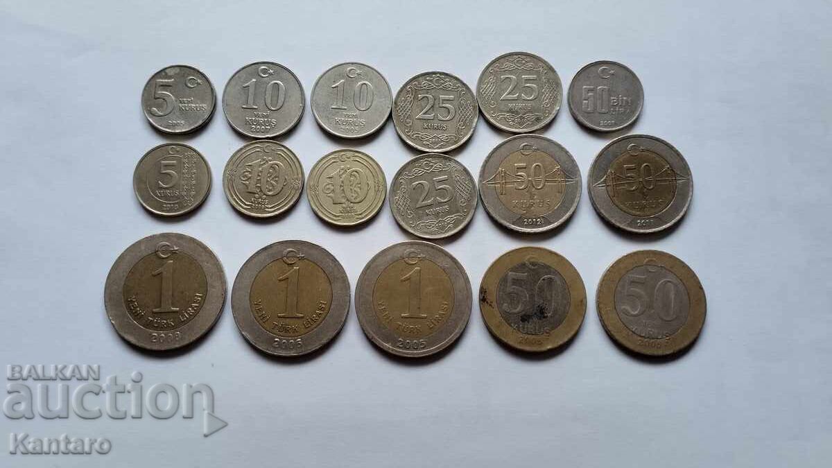 Monedă - TURCIA - 17 bucăți cu preț € 1.00 | 1.96 BGN