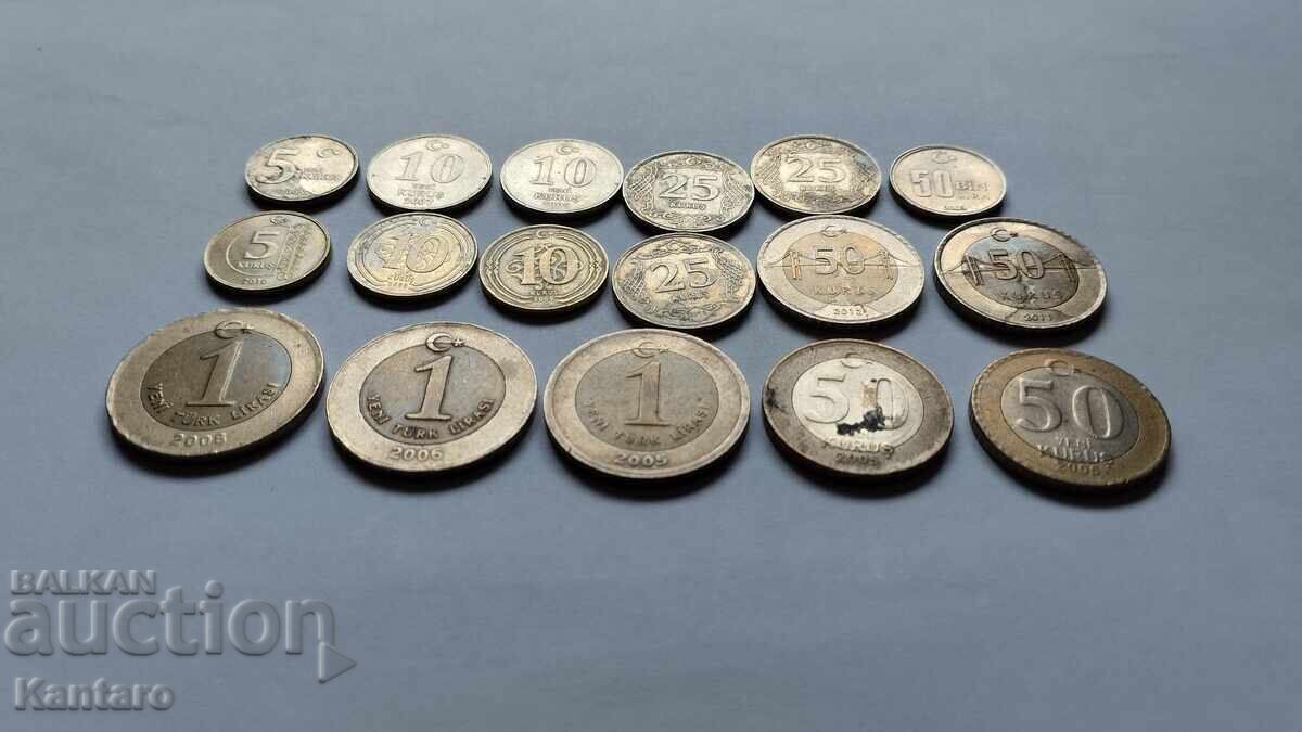 Licitație Monedă - TURCIA - 17 bucăți