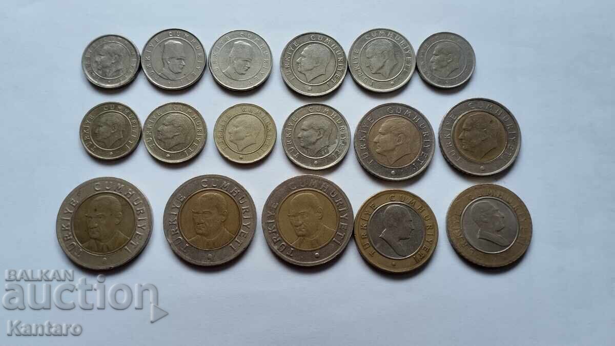 Monedă - TURCIA - 17 bucăți - 5