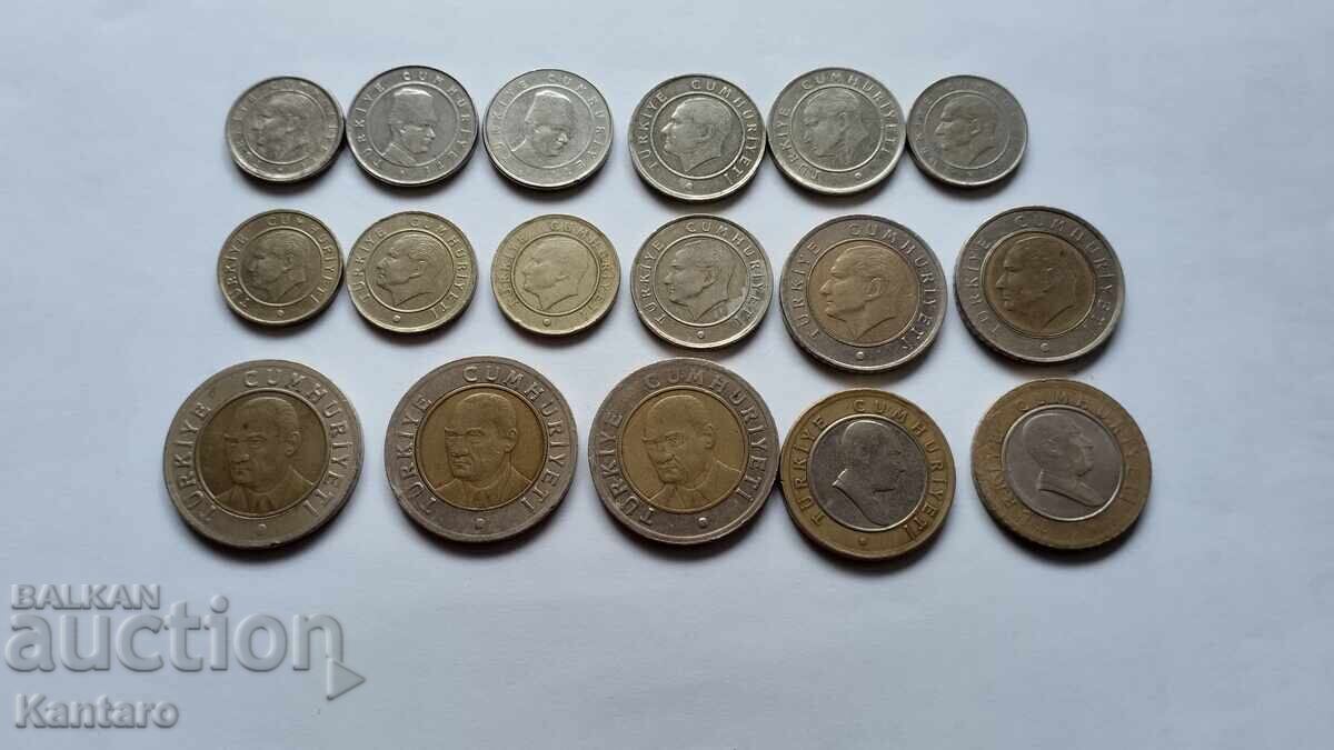 Monedă - TURCIA - 17 bucăți - 6