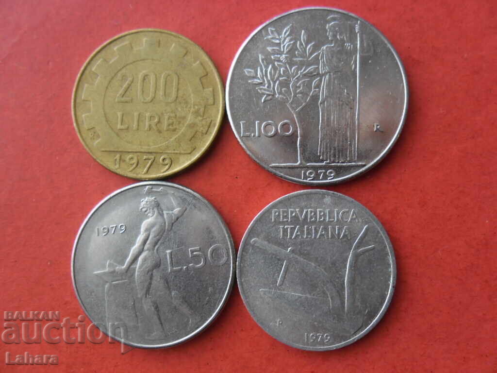 10, 50, 100 și 200 lire 1979 Italia