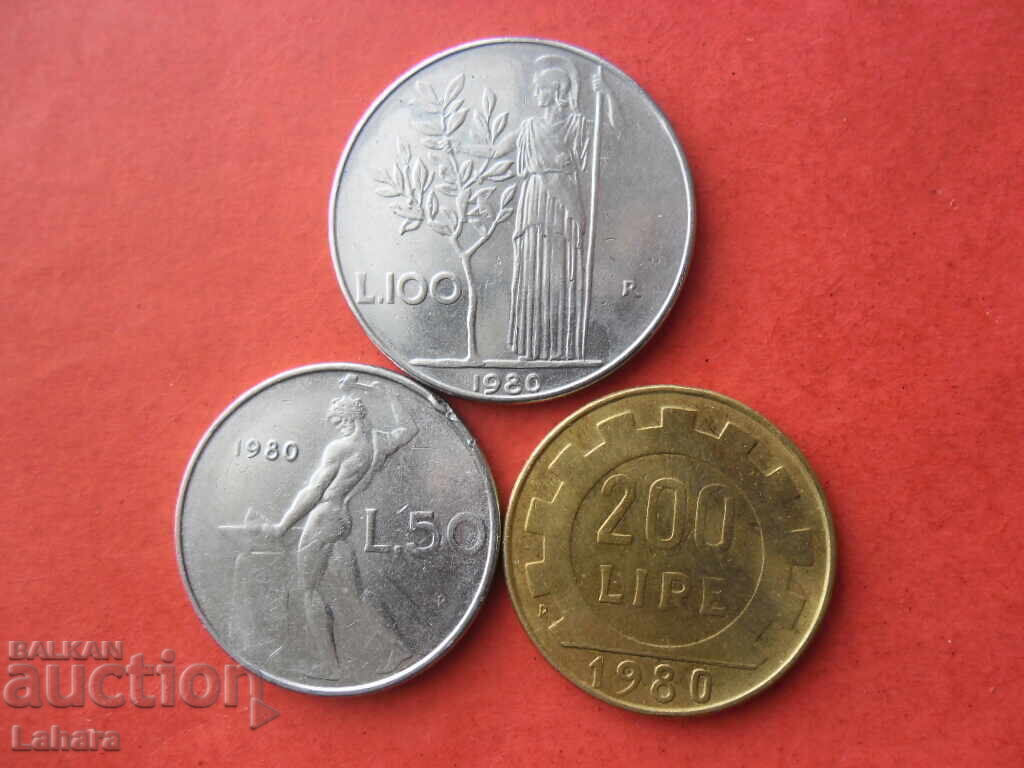 50 , 100 и 200 лири 1980 г. Италия