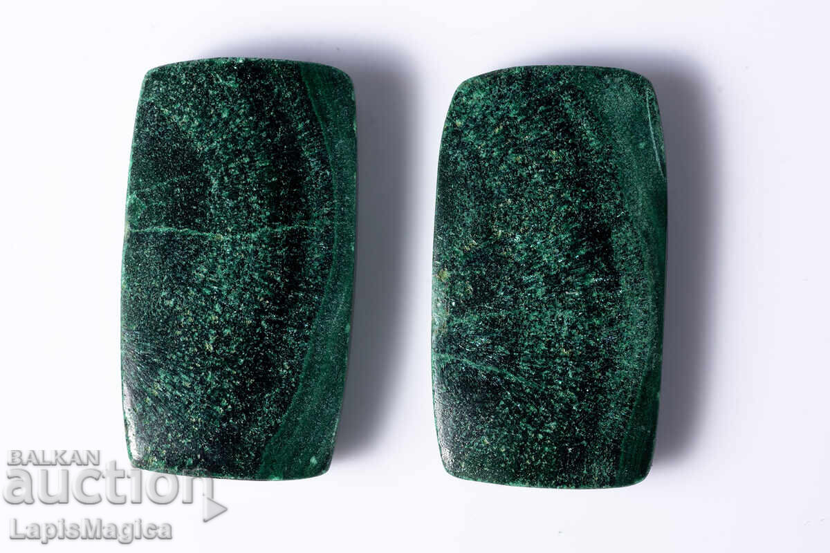 Pereche de malachite 44.4ct 24x13mm octogon caboșoane