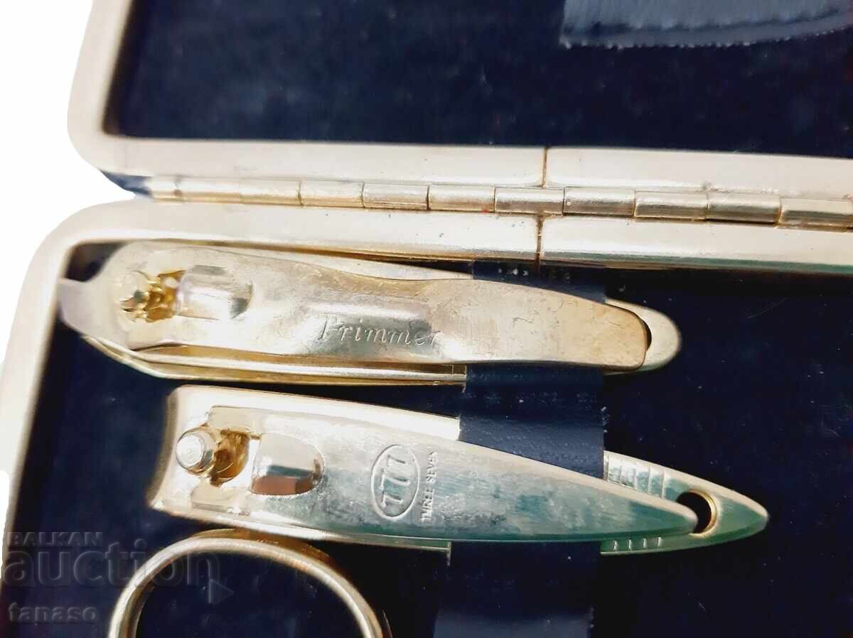 Retro travel manicure set with leather case - 6