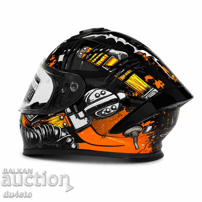 Мото каска Dual Visor – Интегрална Racing каска за мотор атв - 5