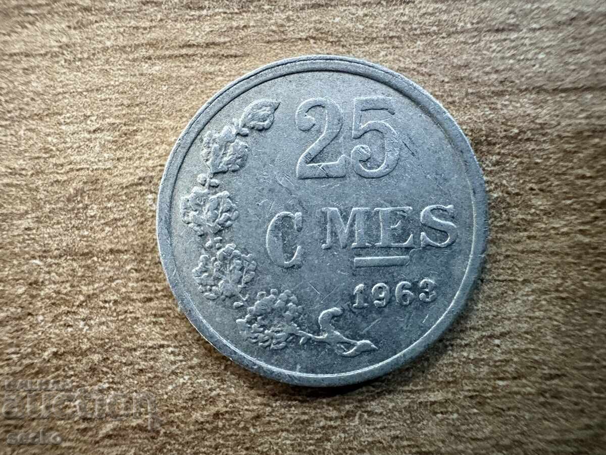 Λουξεμβούργο - 25 σεντ (1963)
