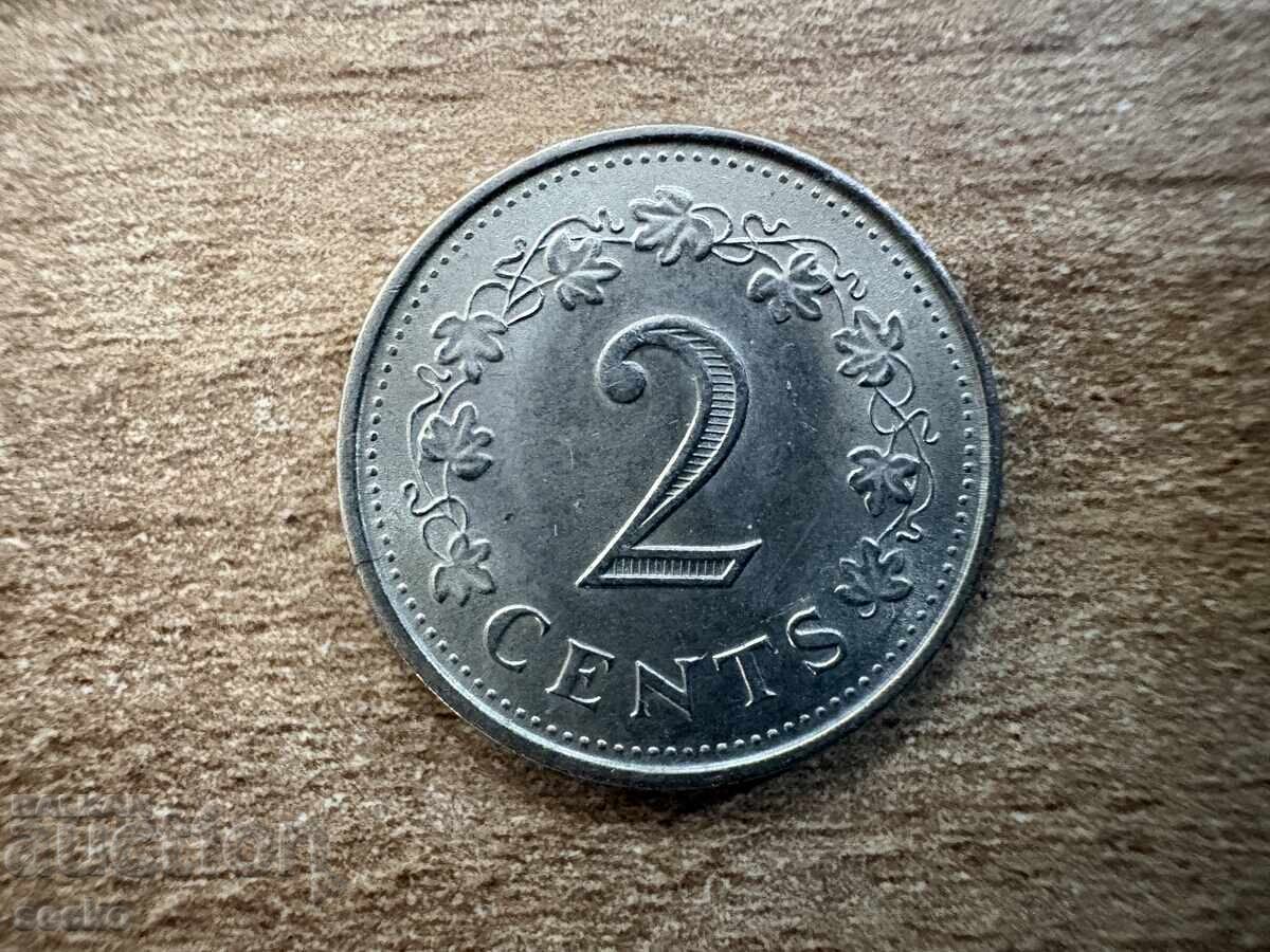Malta - 2 cents (1977)