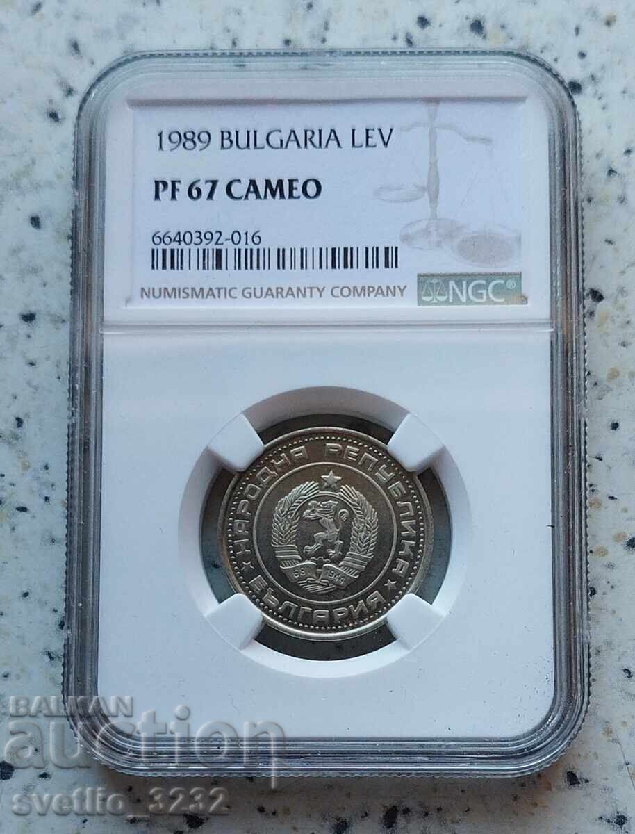 1 LEU 1989 PF 67 CAMEO NGC