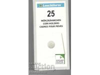 Pack of 25 self-adhesive coin cards - 25.0 mm
