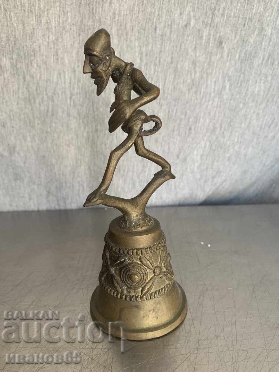Livrarea figurină veche din bronz în formă de clopot