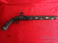 Pistol vechi cu cremene, sidefat, cu cremene, pistol