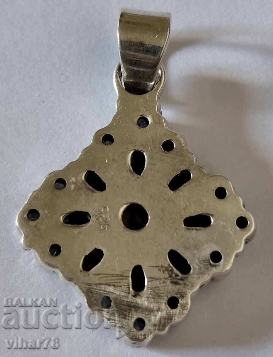 Pandantiv din argint cu citrin, granat, peridot și ametist - 7