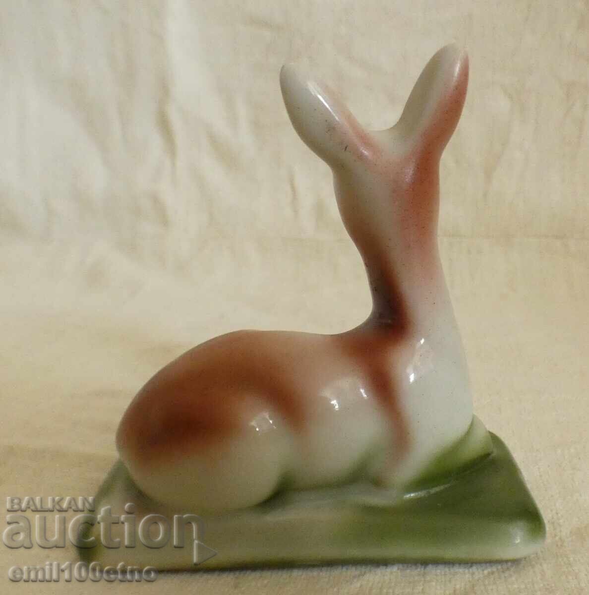 Auction  Figurine of a small fawn, vintage Bulgarian porcelain Isida
