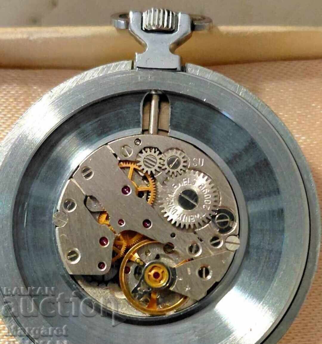 Auction  ZARIA ZARYA USSR pocket watch Brand new. BZT