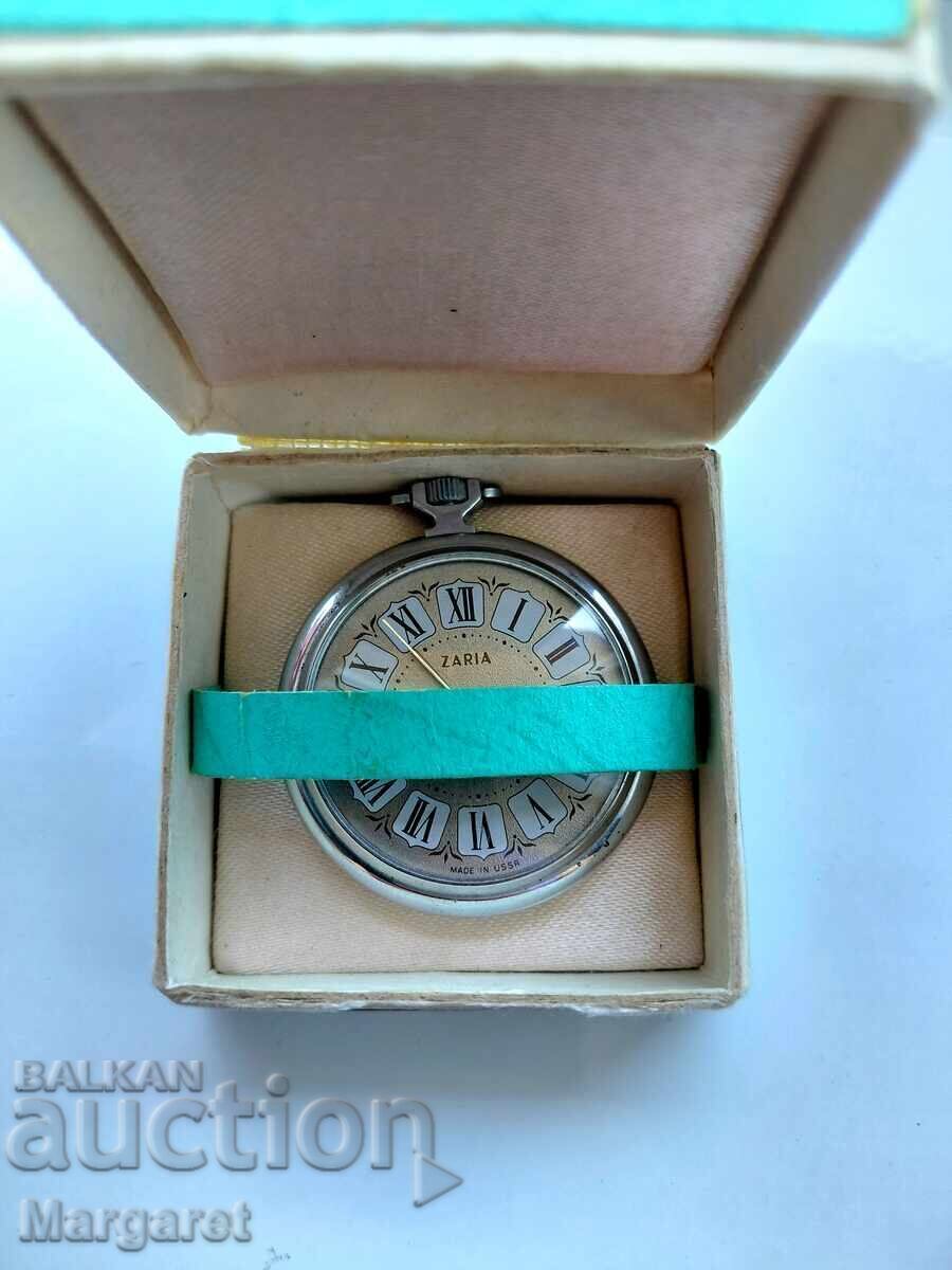 Delivery of ZARIA ZARYA USSR pocket watch Brand new. BZT