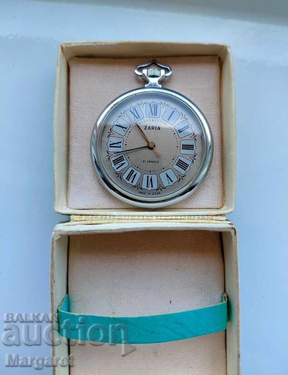 ZARIA ZARYA USSR pocket watch Brand new. BZT - 6