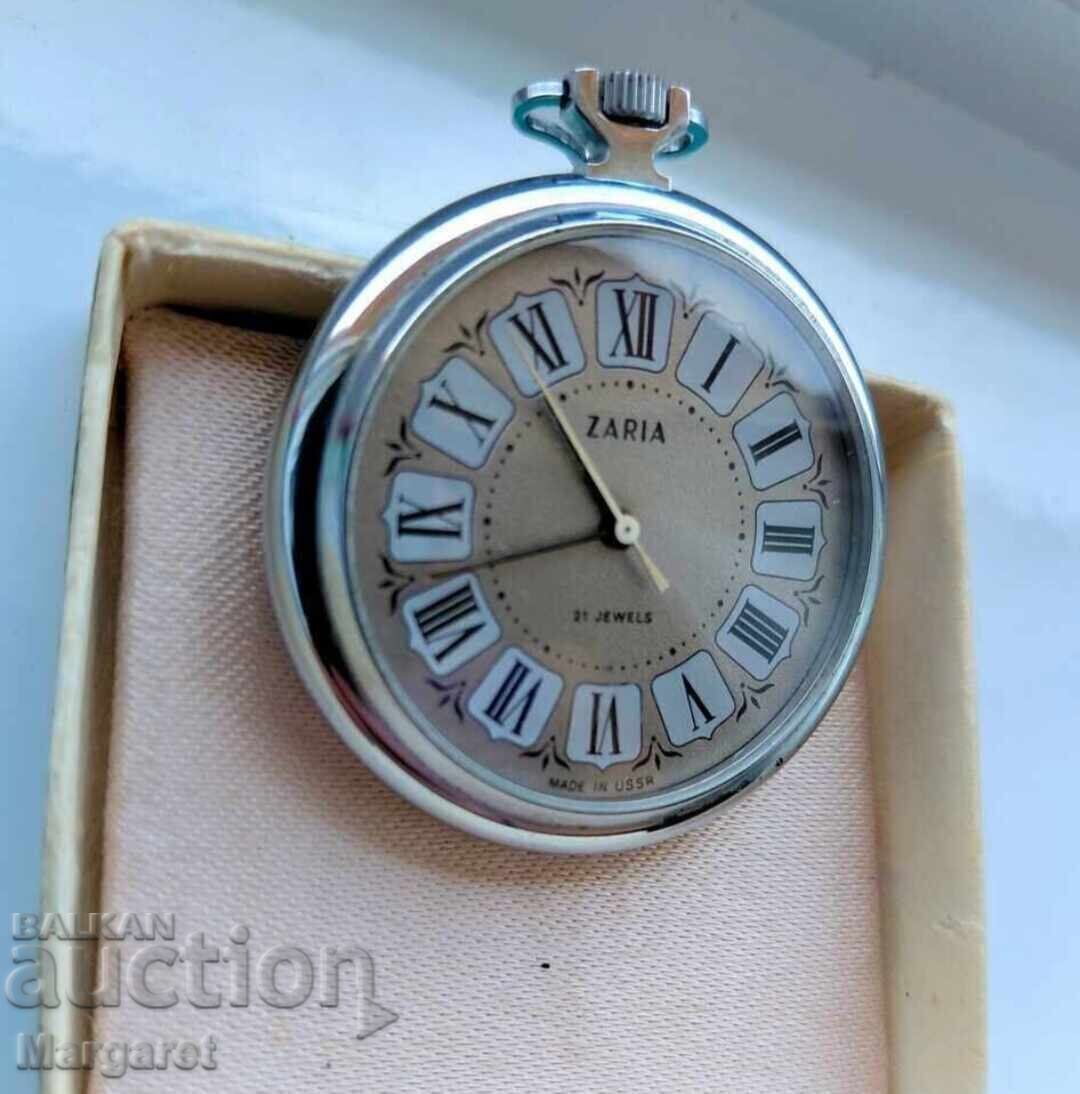 ZARIA ZARYA USSR pocket watch Brand new. BZT