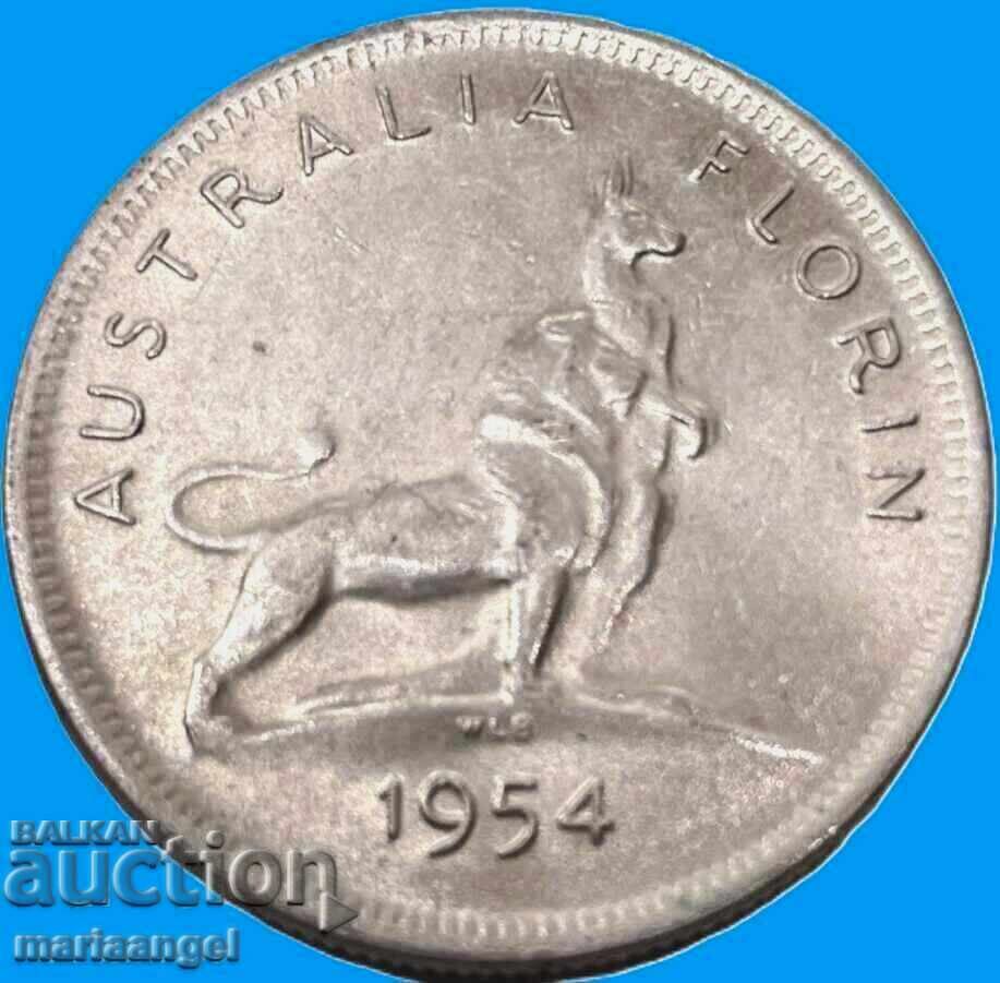 Австралия 2 шилинга (Флорин) 1954  11,38г Елизабет II - 5