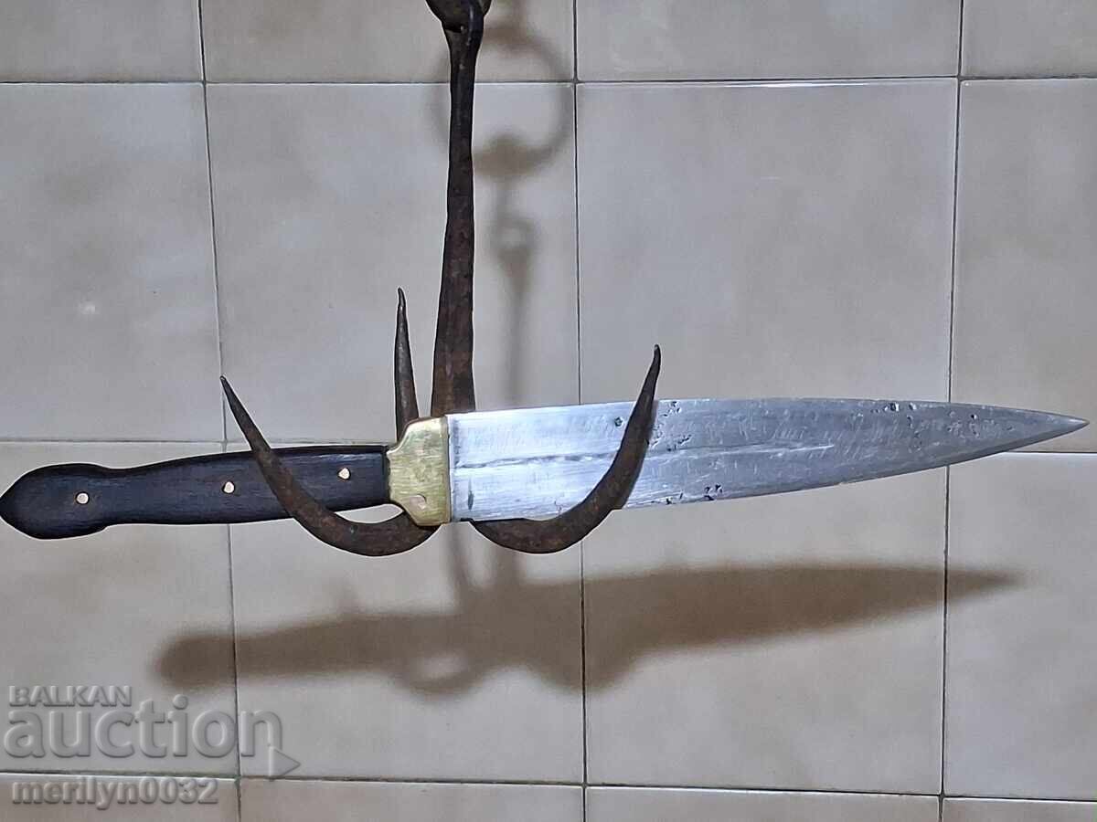 Old dagger with sheath double-edged knife, blade - 7