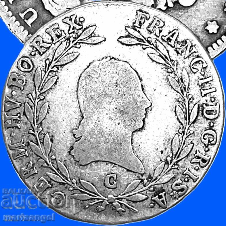 Livrarea Cehia 20 creițari 1804 Austria C - Praga Franz II R