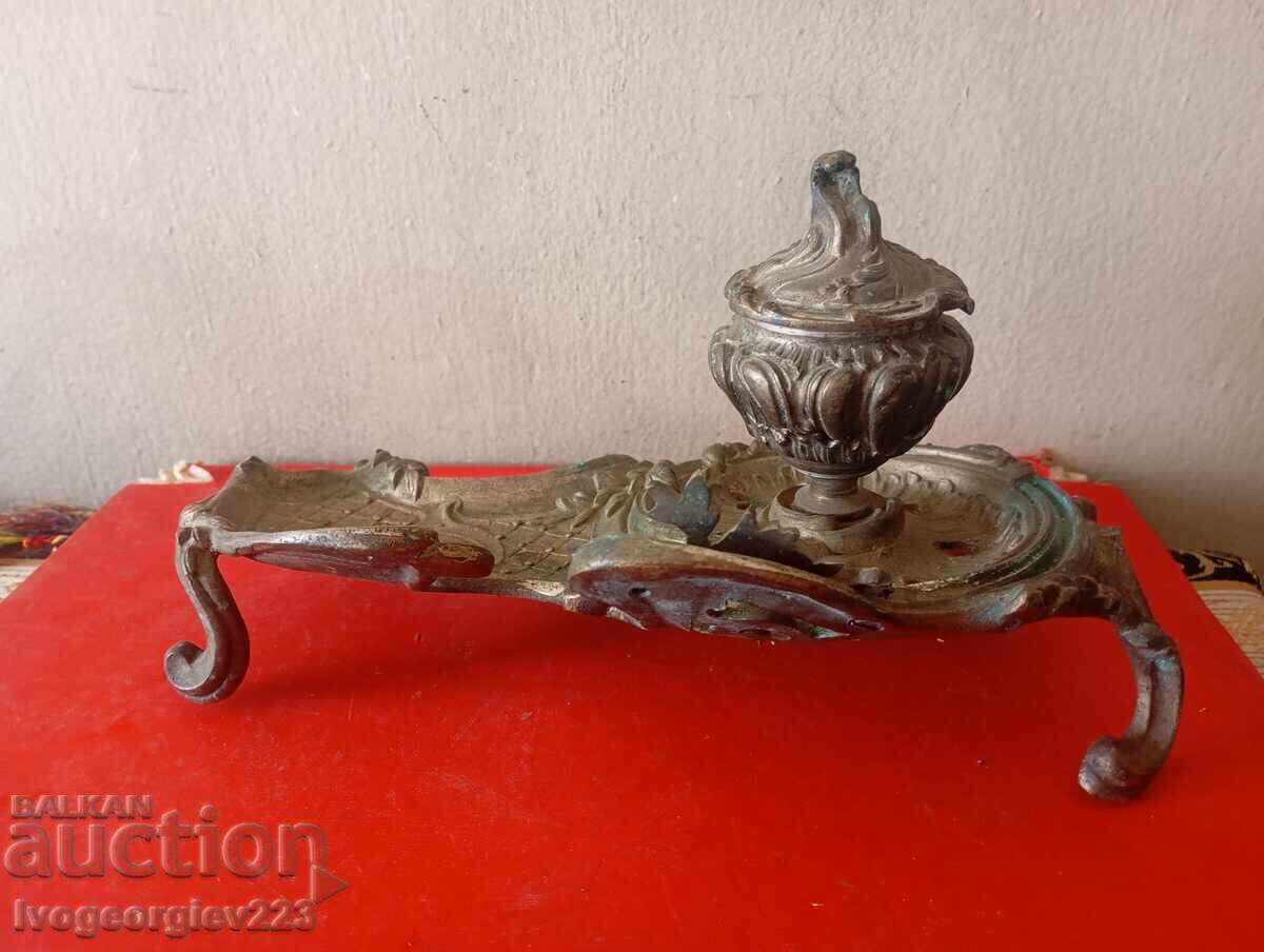 Rococo bronze inkwell - 6