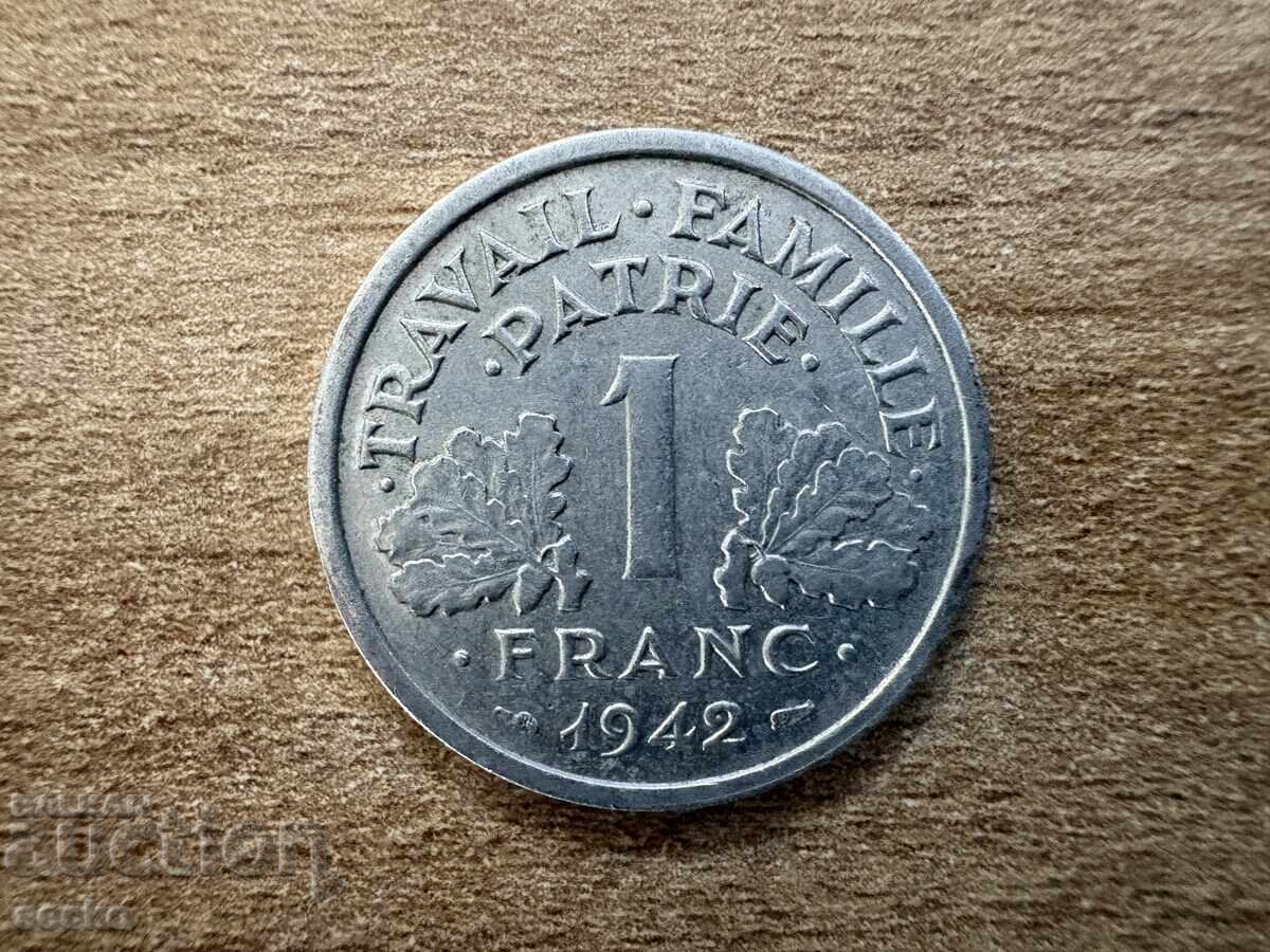 Franța - 1 franc (1942) Franța - 1 franc (1942)