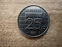 Netherlands - 25 cents (1991)