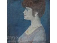 Old Bulgarian painting from '88, lady's portrait