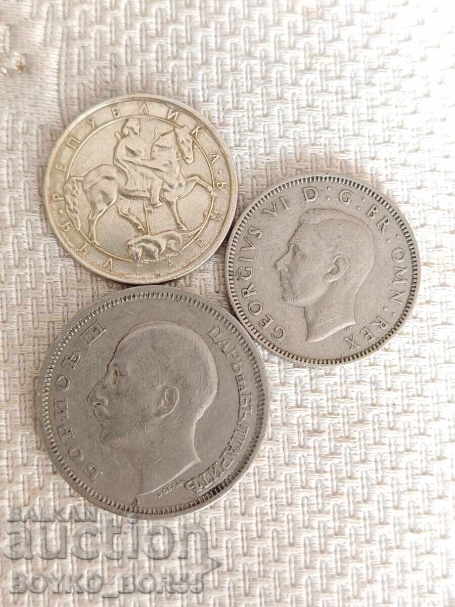 Три Монети- 50 лева 1940, 1 шилинг 1947, 1 лев 1993 с цена € 7.00 | 13.69 лв.