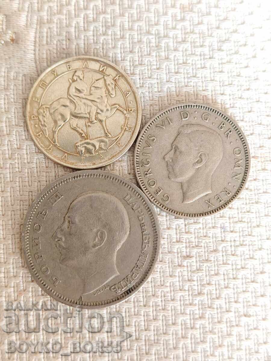 Livrarea Trei monede - 50 leva 1940, 1 leu 1993, 1 șiling 1947