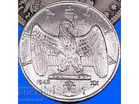 1 лира 1942 Италия Виктор Емануил III  фашистски Орел