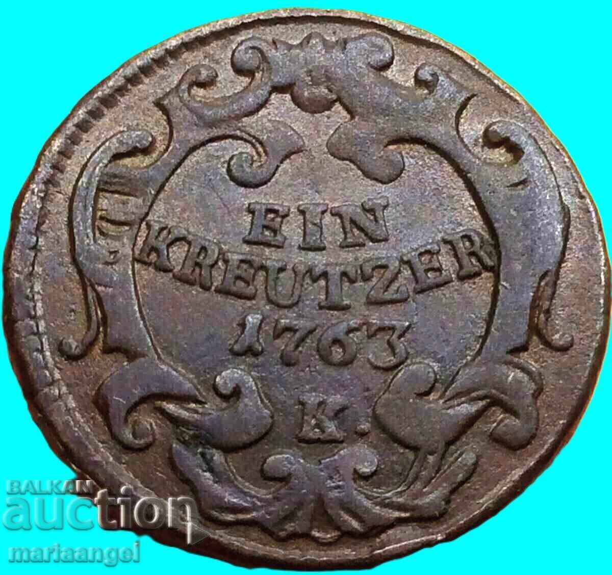 1 kreuzer 1763 Austria M.Theresa K - Fruhwald 12.46g - 7 1 kreuzer 1763 Austria M.Theresa K - Fruhwald 12.46g - 7
